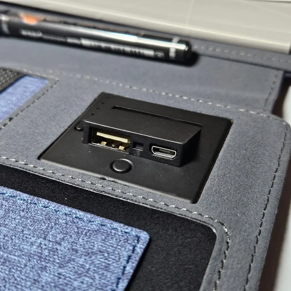 Wireless Charging Portfolio Organizer Power Bank Business Folder